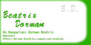 beatrix dorman business card